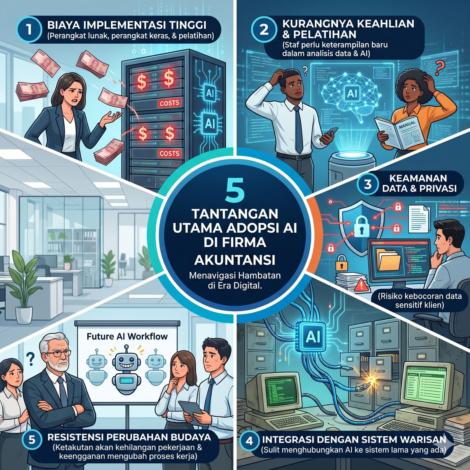 Challenges of adopting AI in accounting firms